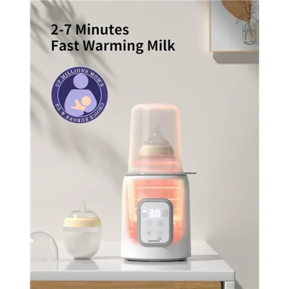 Bottle Warmer, GROWNSY 8-in-1 Fast Baby Milk Warmer with Timer for